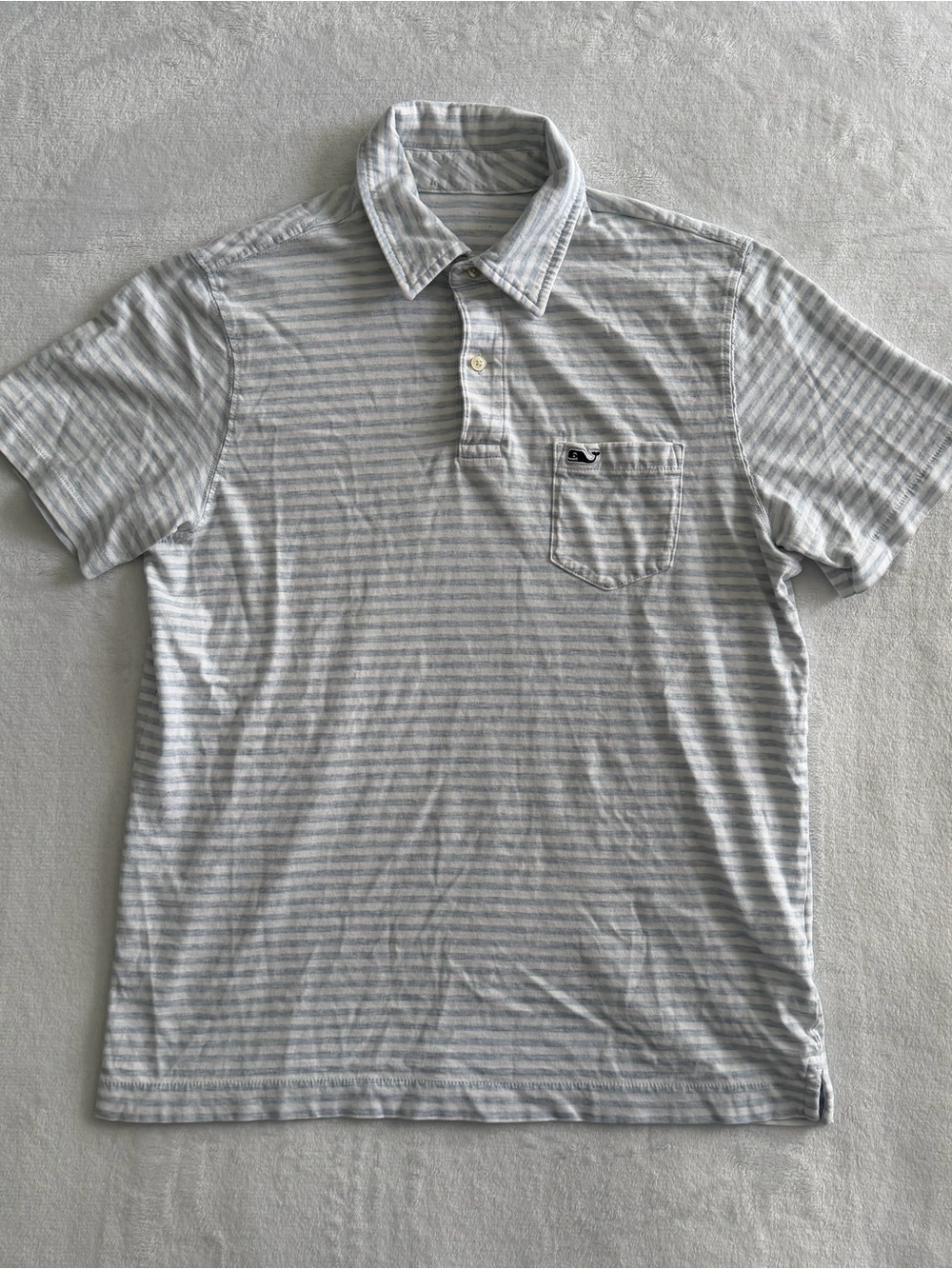Vineyard Vines Youth Boy's Large Striped Polo
Collared Shirt Preppy Whale Cotton